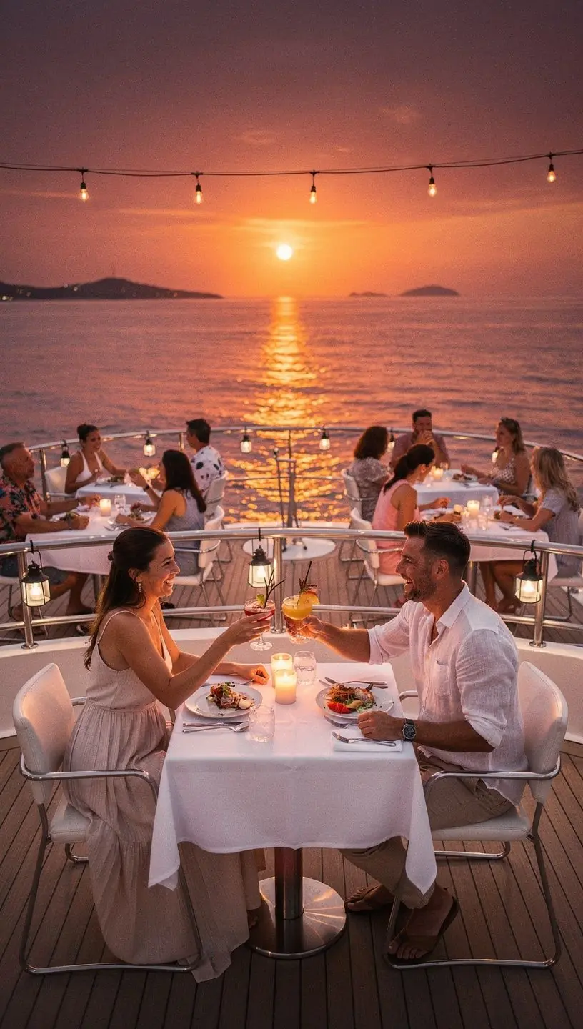 Krajobraz tropikalnej wyspy z turkusową wodą i zielonymi wzgórzami