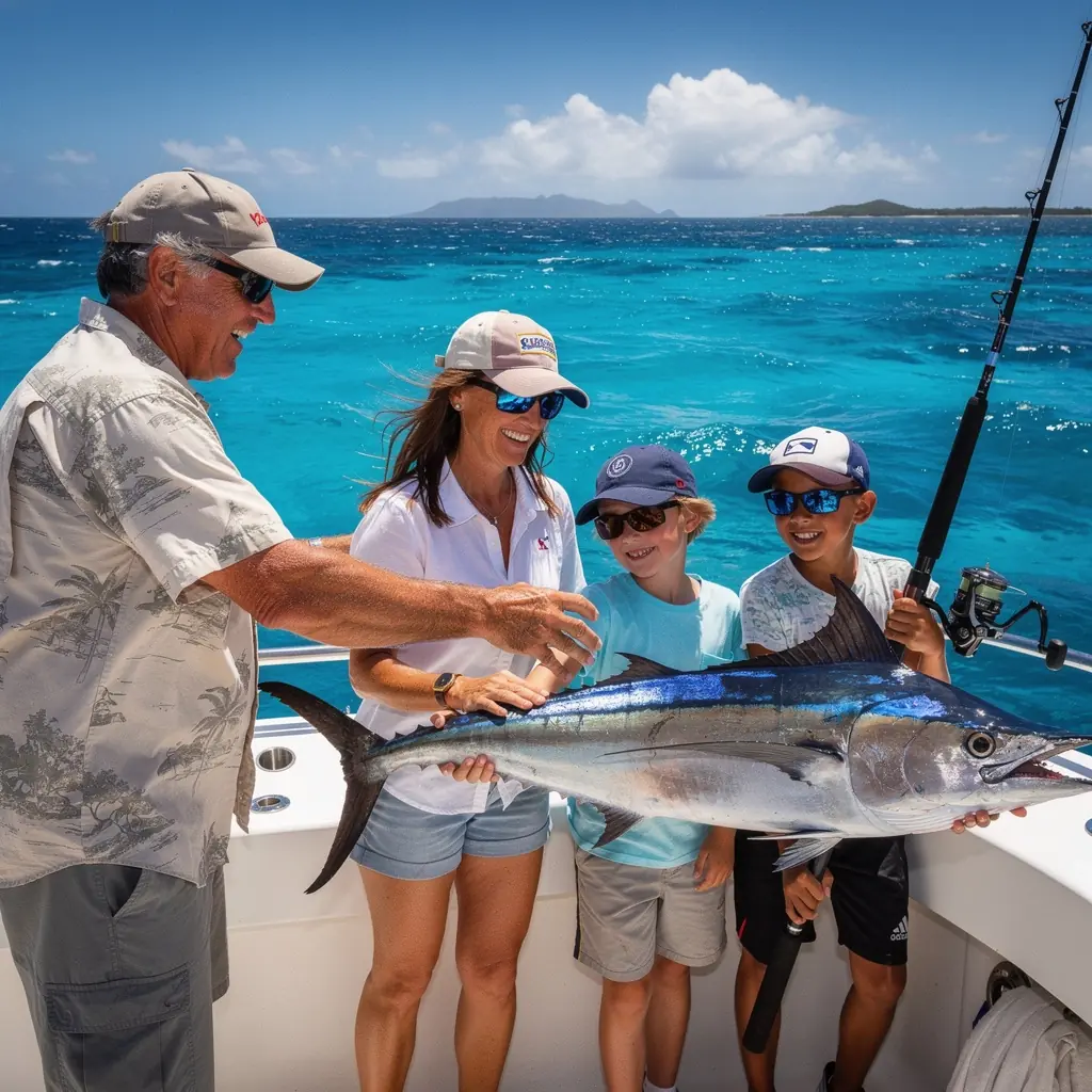 Rodzina ciesząca się czasem spędzonym na wodnych atrakcjach