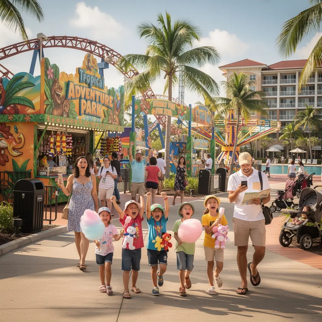 Rodzina ciesząca się wakacjami na plaży w słoneczny dzień