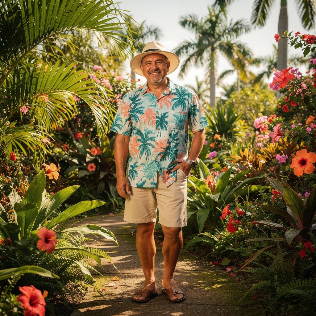 Grupa przyjaciół eksplorujących lokalną kulturę na wyspie